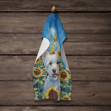 Load image into Gallery viewer, Westie in Sunflowers Kitchen Towel