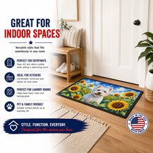 Load image into Gallery viewer, Westie in Sunflowers Doormat Front Door Mat Indoor Outdoor Rugs for Entryway, Non Slip Washable Low Pile, 18H X 27W