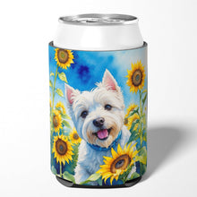 Load image into Gallery viewer, Westie in Sunflowers Can or Bottle Hugger