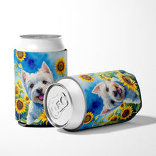 Load image into Gallery viewer, Westie in Sunflowers Can or Bottle Hugger