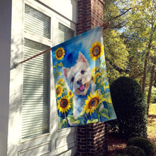 Load image into Gallery viewer, Westie in Sunflowers House Flag