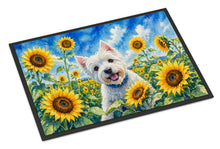 Load image into Gallery viewer, Westie in Sunflowers Doormat Front Door Mat Indoor Outdoor Rugs for Entryway, Non Slip Washable Low Pile, 18H X 27W