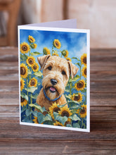 Load image into Gallery viewer, Wheaten Terrier in Sunflowers Greeting Cards - Blank Note Cards – 8-Pack of Artist-Designed Cards with Envelopes