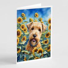 Load image into Gallery viewer, Wheaten Terrier in Sunflowers Greeting Cards - Blank Note Cards – 8-Pack of Artist-Designed Cards with Envelopes