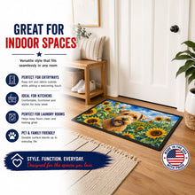 Load image into Gallery viewer, Wheaten Terrier in Sunflowers Doormat Front Door Mat Indoor Outdoor Rugs for Entryway, Non Slip Washable Low Pile, 18H X 27W