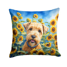 Load image into Gallery viewer, Wheaten Terrier in Sunflowers Throw Pillow