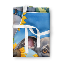 Load image into Gallery viewer, Whippet in Sunflowers Apron – Artist-Designed Kitchen, BBQ &amp; Craft Apron