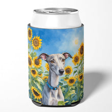 Load image into Gallery viewer, Whippet in Sunflowers Can or Bottle Hugger