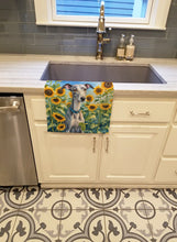 Load image into Gallery viewer, Whippet in Sunflowers Kitchen Towel
