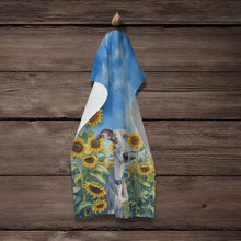 Load image into Gallery viewer, Whippet in Sunflowers Kitchen Towel