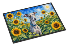 Load image into Gallery viewer, Whippet in Sunflowers Doormat Front Door Mat Indoor Outdoor Rugs for Entryway, Non Slip Washable Low Pile, 18H X 27W