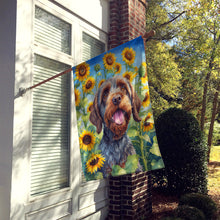 Load image into Gallery viewer, Wirehaired Pointing Griffon in Sunflowers House Flag