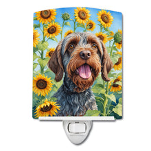 Load image into Gallery viewer, Wirehaired Pointing Griffon in Sunflowers Ceramic Night Light