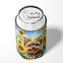 Load image into Gallery viewer, Yorkshire Terrier in Sunflowers Can or Bottle Hugger