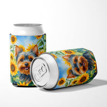 Load image into Gallery viewer, Yorkshire Terrier in Sunflowers Can or Bottle Hugger