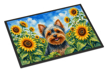 Load image into Gallery viewer, Yorkshire Terrier in Sunflowers Doormat Front Door Mat Indoor Outdoor Rugs for Entryway, Non Slip Washable Low Pile, 24H X 36W
