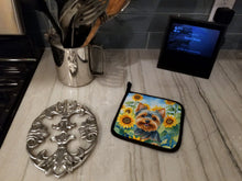 Load image into Gallery viewer, Yorkshire Terrier in Sunflowers Pot Holders - Set of 2 Decorative Kitchen Helpers | Made in the USA
