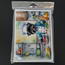 Load image into Gallery viewer, Affenpinscher The Chef Greeting Cards - Blank Note Cards – 8-Pack of Artist-Designed Cards with Envelopes
