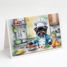 Load image into Gallery viewer, Affenpinscher The Chef Greeting Cards - Blank Note Cards – 8-Pack of Artist-Designed Cards with Envelopes