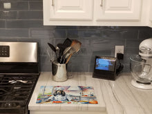 Load image into Gallery viewer, Afghan Hound The Chef Glass Cutting Boards – Durable, Decorative Kitchen Art
