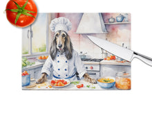 Load image into Gallery viewer, Afghan Hound The Chef Glass Cutting Boards – Durable, Decorative Kitchen Art