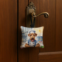Load image into Gallery viewer, Airedale Terrier The Chef Hanging Square Fabric Ornament 3.5 × 3.5