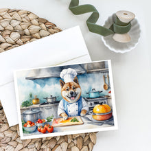 Load image into Gallery viewer, Akita The Chef Greeting Cards - Blank Note Cards – 8-Pack of Artist-Designed Cards with Envelopes