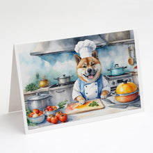 Load image into Gallery viewer, Akita The Chef Greeting Cards - Blank Note Cards – 8-Pack of Artist-Designed Cards with Envelopes