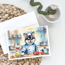 Load image into Gallery viewer, Alaskan Klee Kai The Chef Greeting Cards - Blank Note Cards – 8-Pack of Artist-Designed Cards with Envelopes