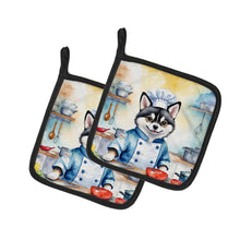 Load image into Gallery viewer, Alaskan Klee Kai The Chef Pot Holders - Set of 2 Decorative Kitchen Helpers | Made in the USA