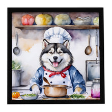 Load image into Gallery viewer, Alaskan Malamute The Chef Framed Metal Print