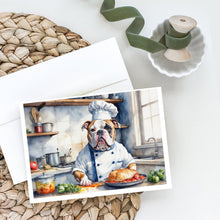 Load image into Gallery viewer, American Bulldog The Chef Greeting Cards - Blank Note Cards – 8-Pack of Artist-Designed Cards with Envelopes