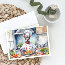 Load image into Gallery viewer, American Hairless Terrier The Chef Greeting Cards - Blank Note Cards – 8-Pack of Artist-Designed Cards with Envelopes