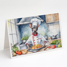 Load image into Gallery viewer, American Hairless Terrier The Chef Greeting Cards - Blank Note Cards – 8-Pack of Artist-Designed Cards with Envelopes