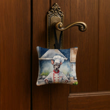 Load image into Gallery viewer, American Hairless Terrier The Chef Hanging Square Fabric Ornament 3.5 × 3.5