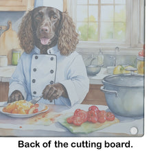Load image into Gallery viewer, American Water Spaniel The Chef Glass Cutting Boards – Durable, Decorative Kitchen Art