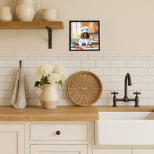 Load image into Gallery viewer, American Water Spaniel The Chef Framed Metal Print