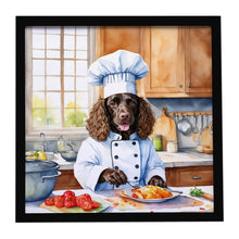 Load image into Gallery viewer, American Water Spaniel The Chef Framed Metal Print