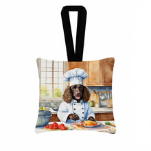 Load image into Gallery viewer, American Water Spaniel The Chef Hanging Square Fabric Ornament 3.5 × 3.5