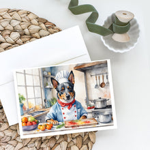 Load image into Gallery viewer, Australian Cattle Dog The Chef Greeting Cards - Blank Note Cards – 8-Pack of Artist-Designed Cards with Envelopes