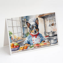 Load image into Gallery viewer, Australian Cattle Dog The Chef Greeting Cards - Blank Note Cards – 8-Pack of Artist-Designed Cards with Envelopes