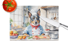 Load image into Gallery viewer, Australian Cattle Dog The Chef Glass Cutting Boards – Durable, Decorative Kitchen Art