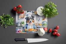 Load image into Gallery viewer, Australian Shepherd The Chef Glass Cutting Boards – Durable, Decorative Kitchen Art