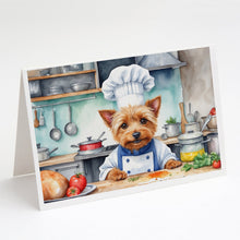 Load image into Gallery viewer, Australian Terrier The Chef Greeting Cards - Blank Note Cards – 8-Pack of Artist-Designed Cards with Envelopes