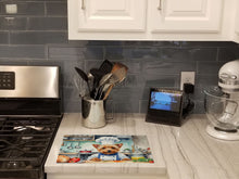 Load image into Gallery viewer, Australian Terrier The Chef Glass Cutting Boards – Durable, Decorative Kitchen Art