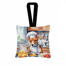 Load image into Gallery viewer, Basenji The Chef Hanging Square Fabric Ornament 3.5 × 3.5