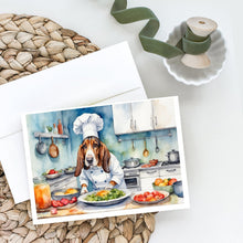 Load image into Gallery viewer, Basset Hound The Chef Greeting Cards - Blank Note Cards – 8-Pack of Artist-Designed Cards with Envelopes