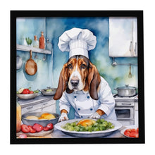 Load image into Gallery viewer, Basset Hound The Chef Framed Metal Print