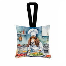 Load image into Gallery viewer, Basset Hound The Chef Hanging Square Fabric Ornament 3.5 × 3.5