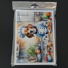 Load image into Gallery viewer, Beagle The Chef Greeting Cards - Blank Note Cards – 8-Pack of Artist-Designed Cards with Envelopes